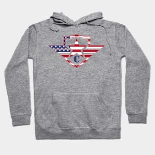 Letter C American Flag Monogram Initial Hoodie